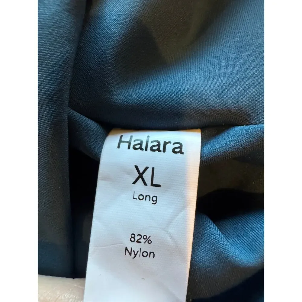 Halara XL Long High Waisted Athletic Running Shorts Built-In Liner Blue